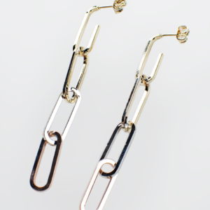 Pendientes minimalestas de eslabones florentinos